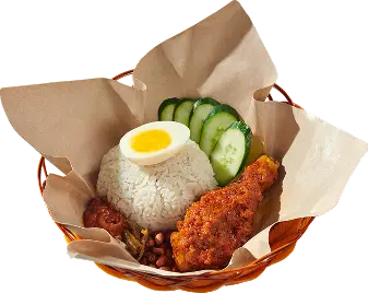 Nasi Lemak Chicken Masak Merah Style